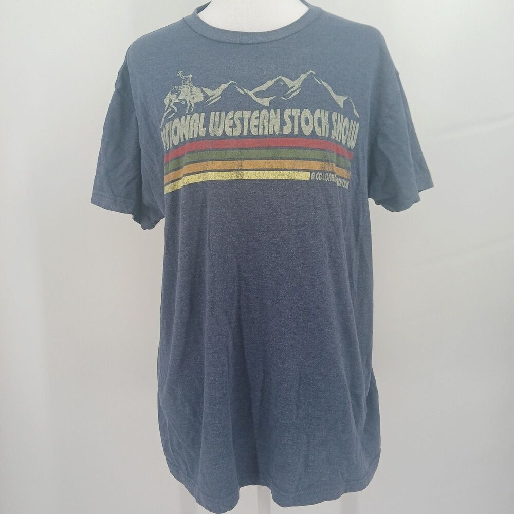 Mens size large Anvil Sustainable National Western Stock Show Retro Graphic Tee